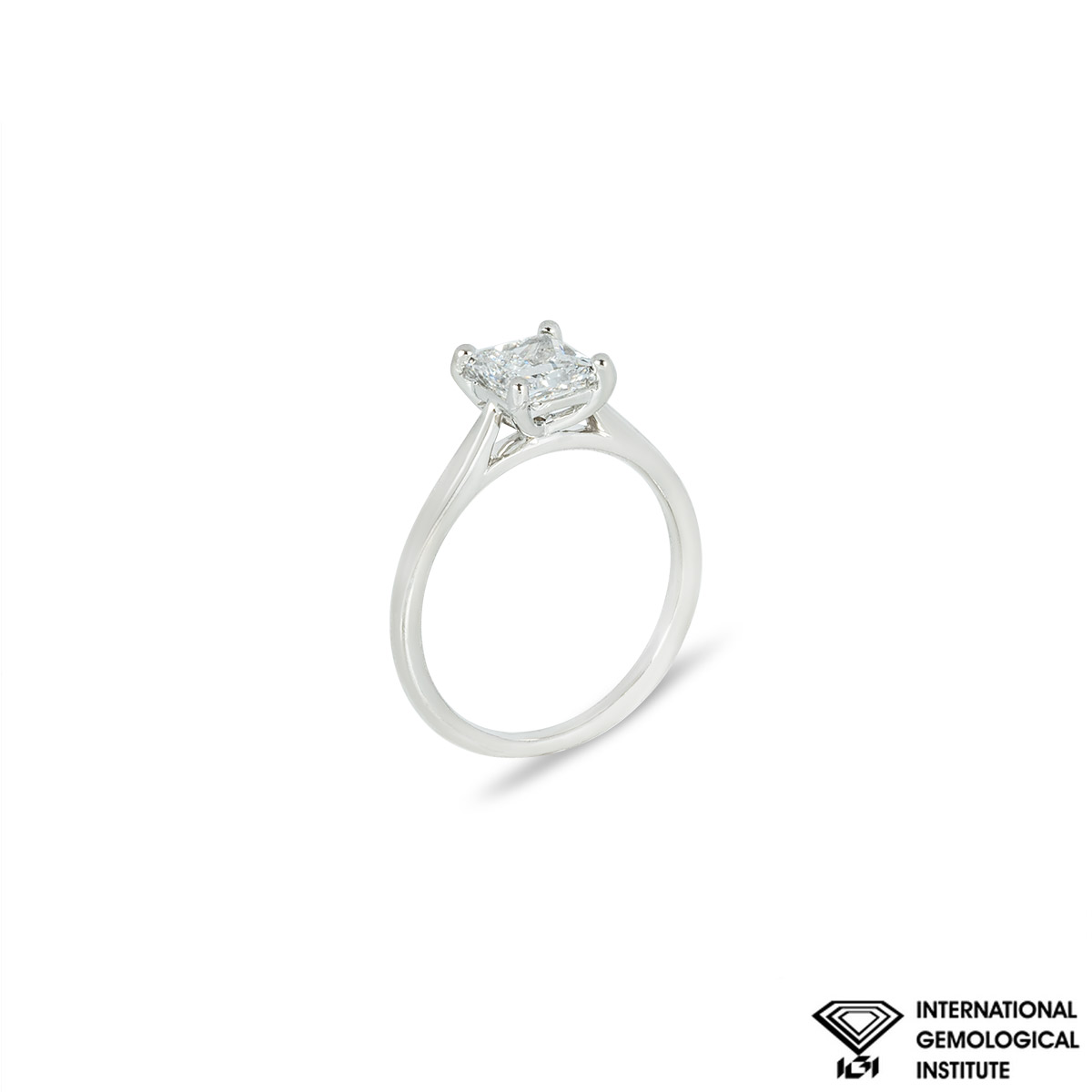Platinum Princess Cut Lab Grown Diamond Ring 1.11ct F/VVS2